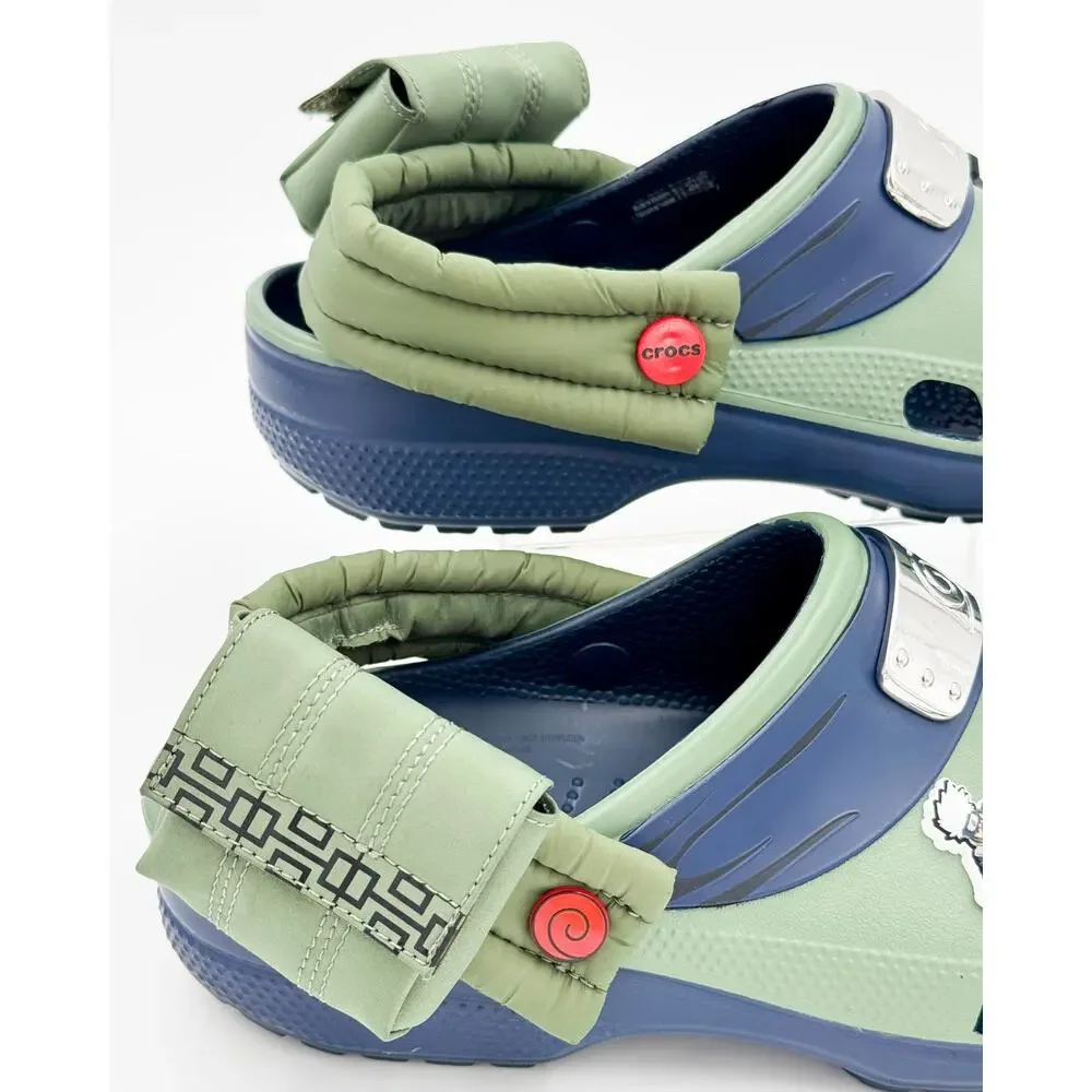 Crocs x Naruto Shippuden Kakashi Clogs M9 W11 Green Blue Jibbitz Charms Anime